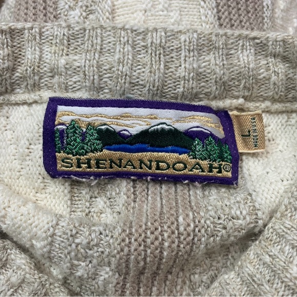 Shenandoah Large Vintage Sweater Grandpa Core 90's Neutral Textured - Picture 7 of 9